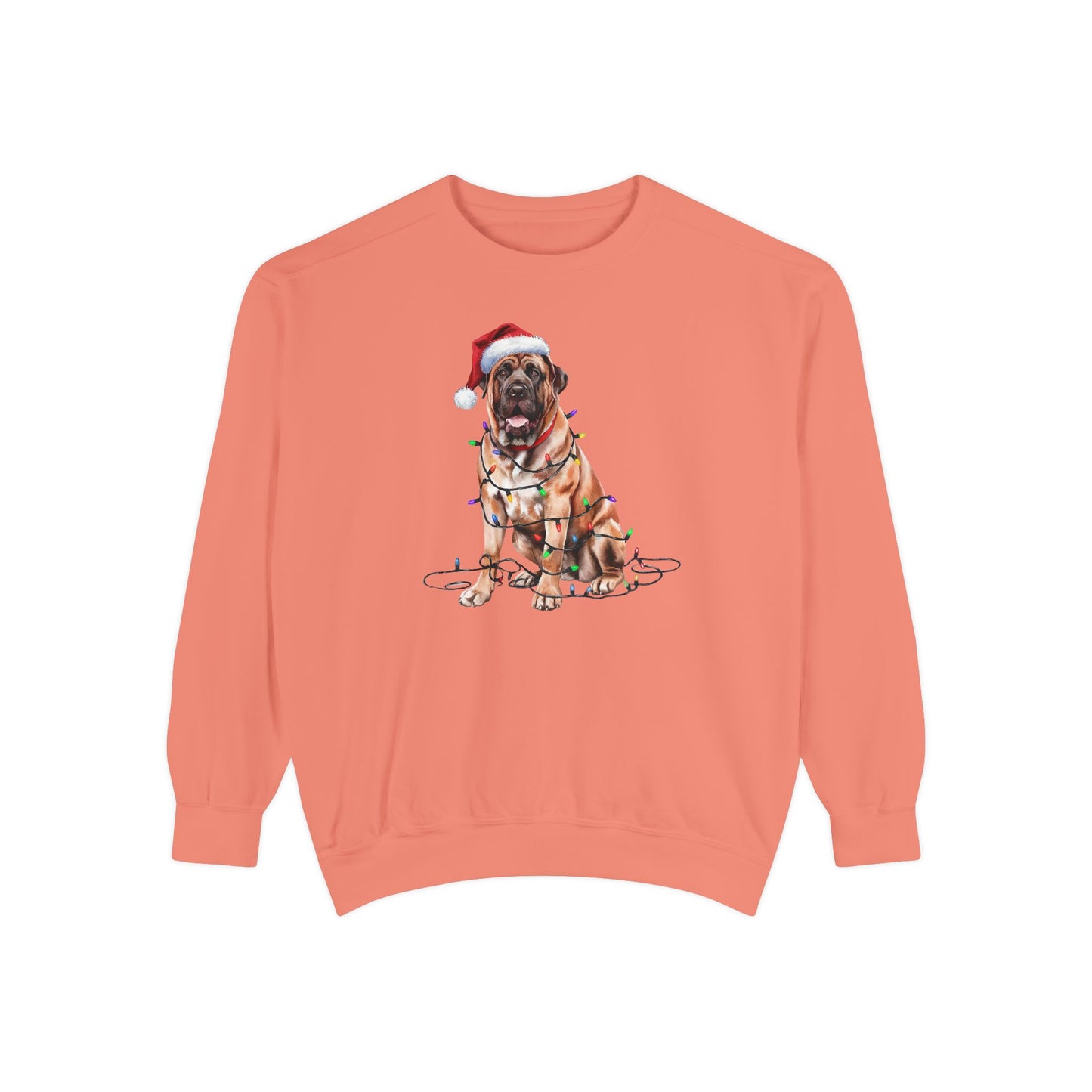 Christmas Mastiff Sweatshirt, Mastiff Mom, Christmas Lights Dog, Christmas Dog, Gift for Dog Lover, Mastiff Lover Sweatshirt