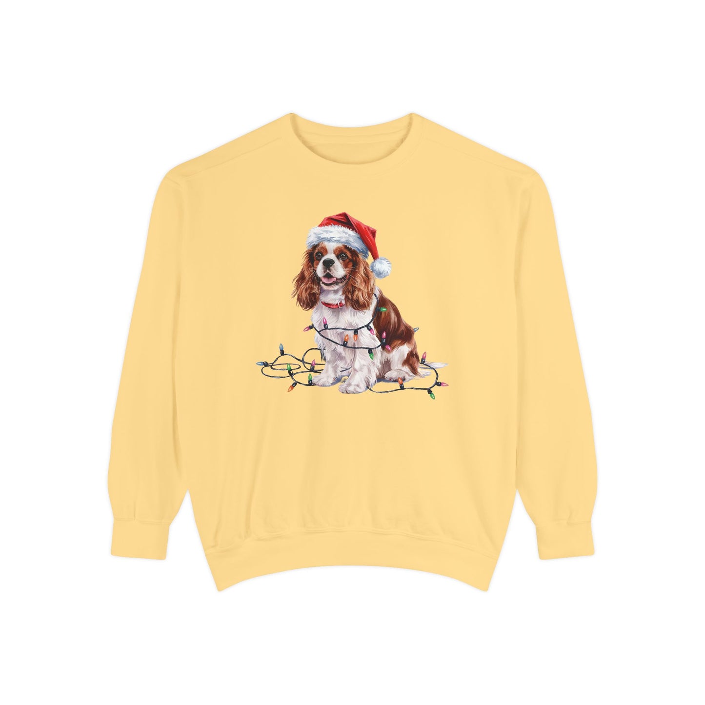 Christmas Cavalier King Charles Spaniel Sweatshirt, Christmas Lights Dog, Christmas Dog, Cavalier Spaniel Mom, Gift for Dog Lover