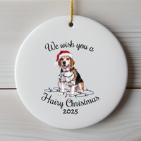 Load image into Gallery viewer, Christmas Beagle Ornament, Beagle Mom, Christmas Lights Dog Keepsake
