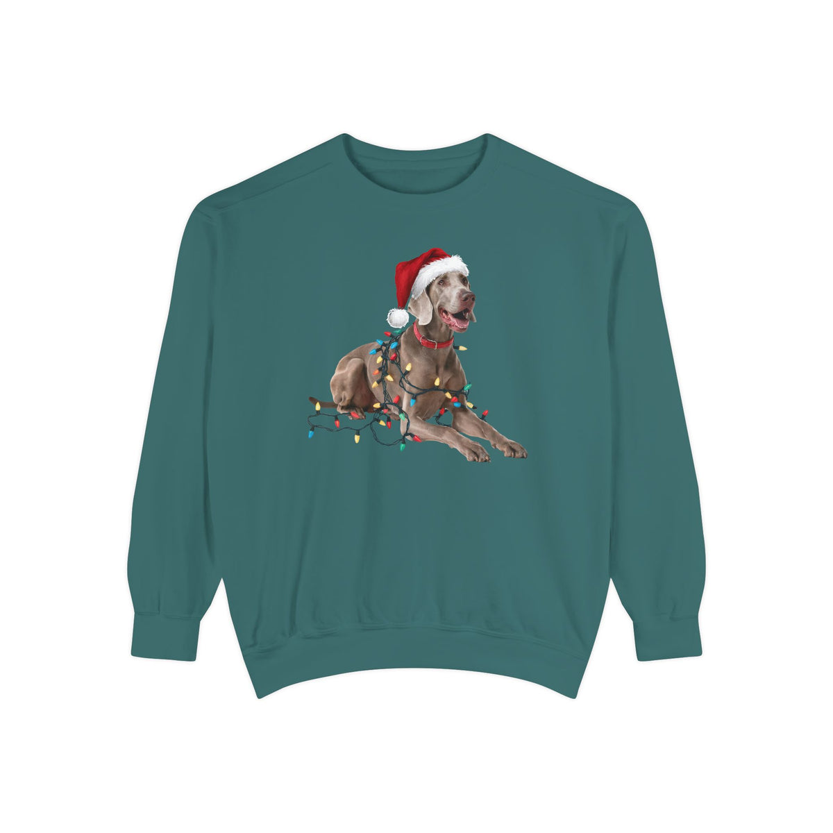 Christmas Weimaraner Sweatshirt, Christmas Lights Dog