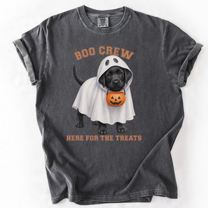 Black Lab Boo Crew Halloween Shirt, Here for the Treats Dog Mom Tee