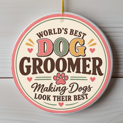 Personalized Dog Groomer Ornament
