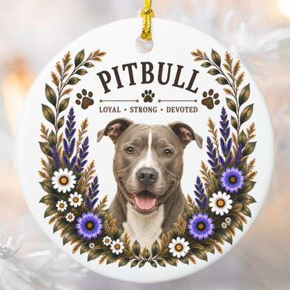 Pit Bull Ornament, Pitbull Lover Gift, Pit Bull Mom Gift, Dog Breed Keepsake