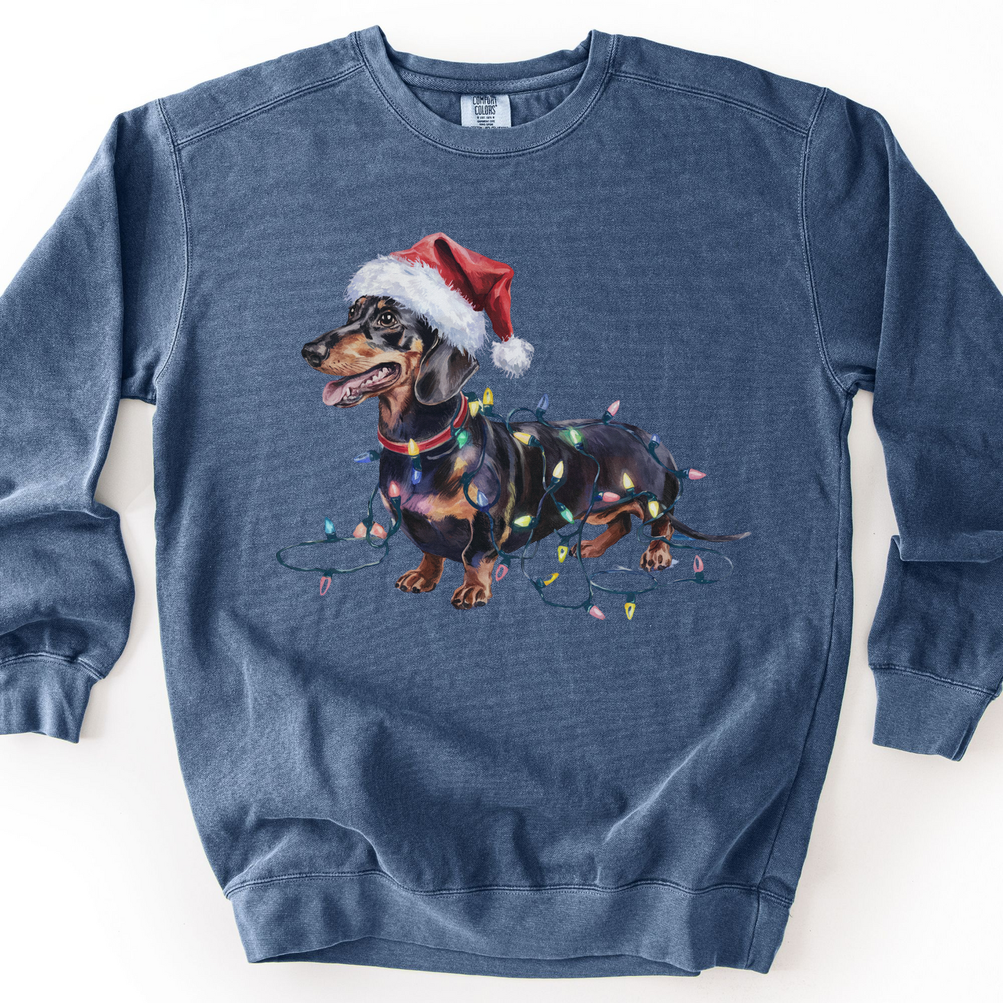 Black and Tan Dachshund Christmas Lights Sweatshirt