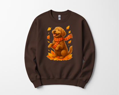 Portuguese Water Dog Autumn Shirt, Cozy Fall Dog Sweatshirt, Cute Brown Dog Lover Gift, Seasonal Apparel Pullover