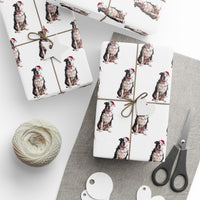 Load image into Gallery viewer, American Bulldog Christmas Lights Wrapping Paper
