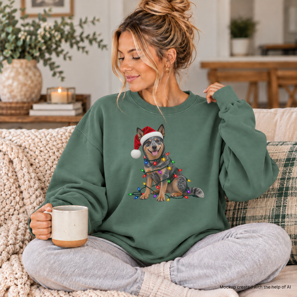 Australian Cattle Dog Christmas Sweatshirt, Blue Heeler Holiday Crewneck, Festive Dog Lover Gift