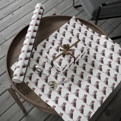 Australian Shepherd Christmas Lights Wrapping Paper