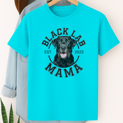 Black Lab Mama Shirt Personalized Labrador Retriever Dog Mom Tee Gift for Dog Lovers Custom Pet Owner Shirt