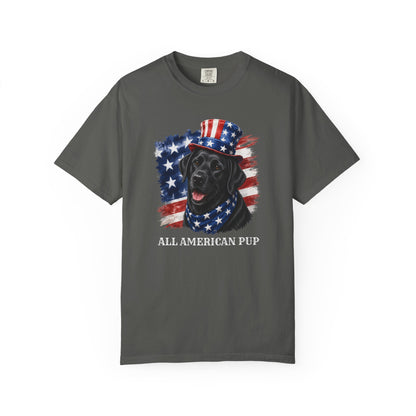 Patriotic Black Lab All American Pup Shirt