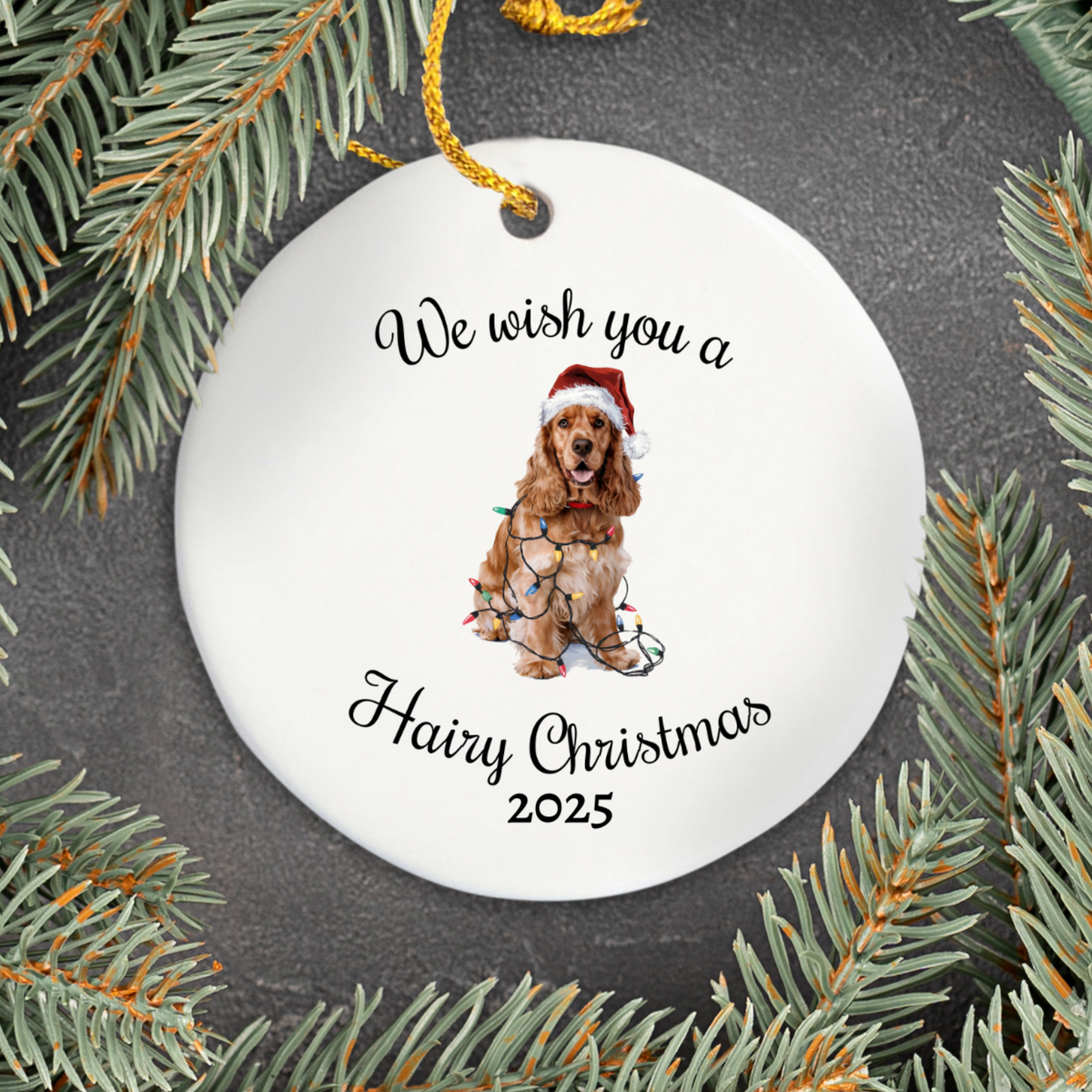Cocker Spaniel Ornament, Personalized Christmas Keepsake