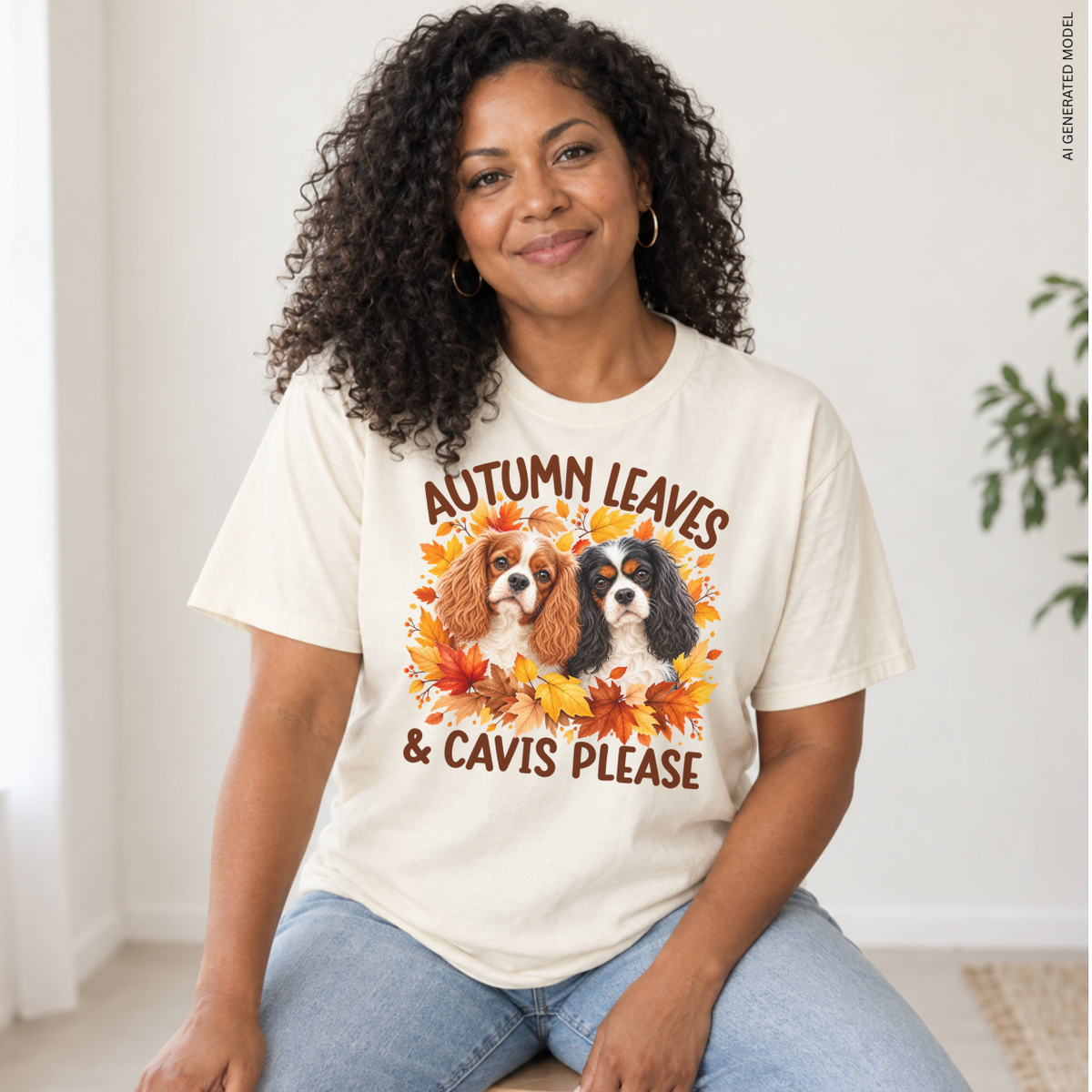 Cavalier King Charles Spaniel Autumn Leaves & Cavis Please Shirt
