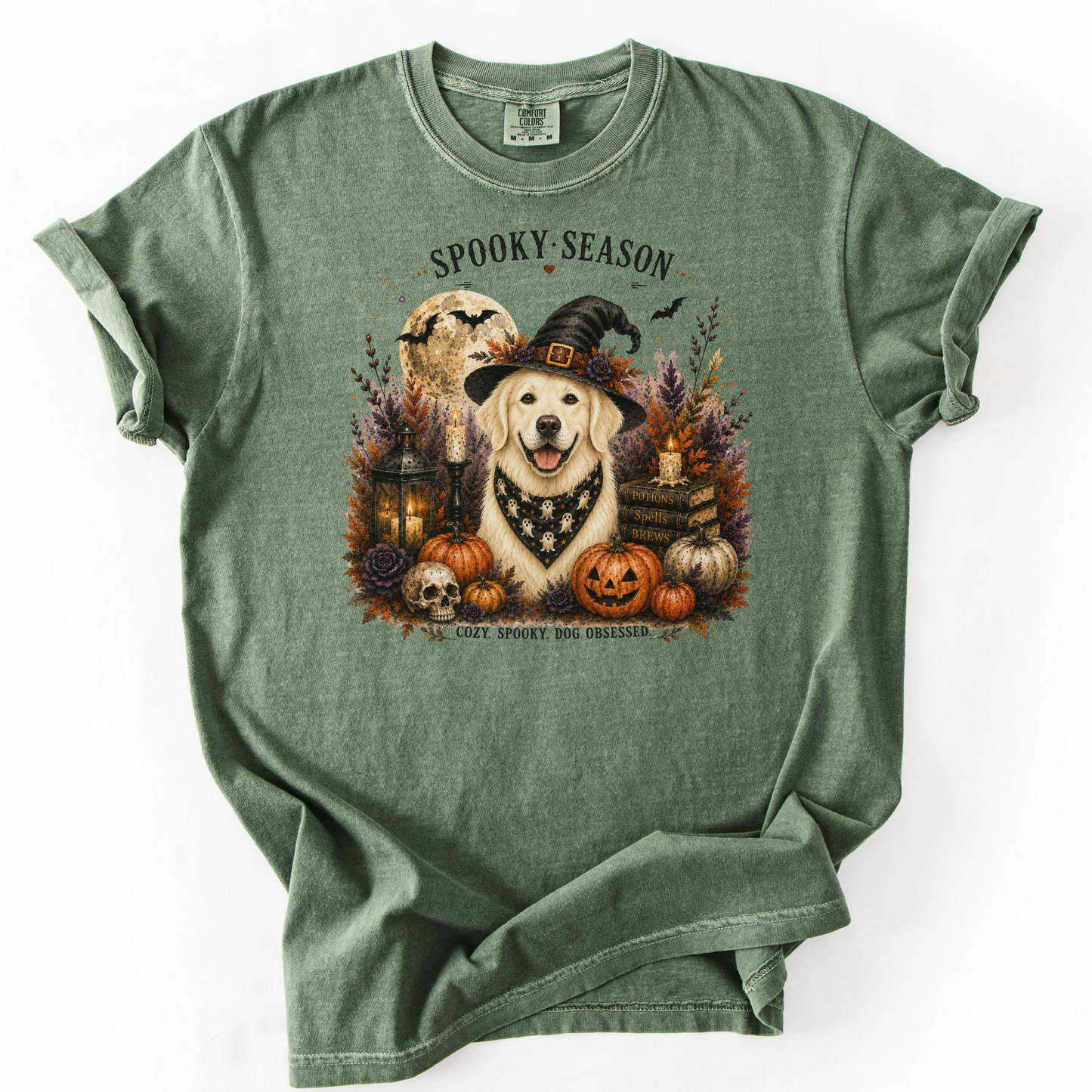 English Cream Golden Retriever Spooky Season Dog Mom Halloween Shirt