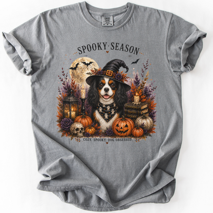 Tricolor Cavalier Spooky Season Dog Mom Halloween Shirt