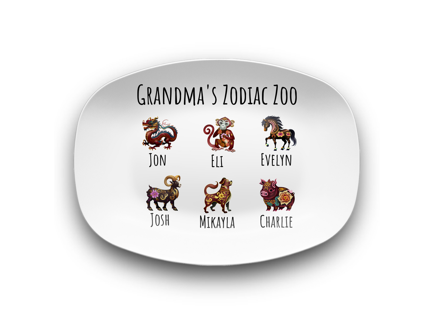 Personalized Grandmas Zodiac Zoo Plate