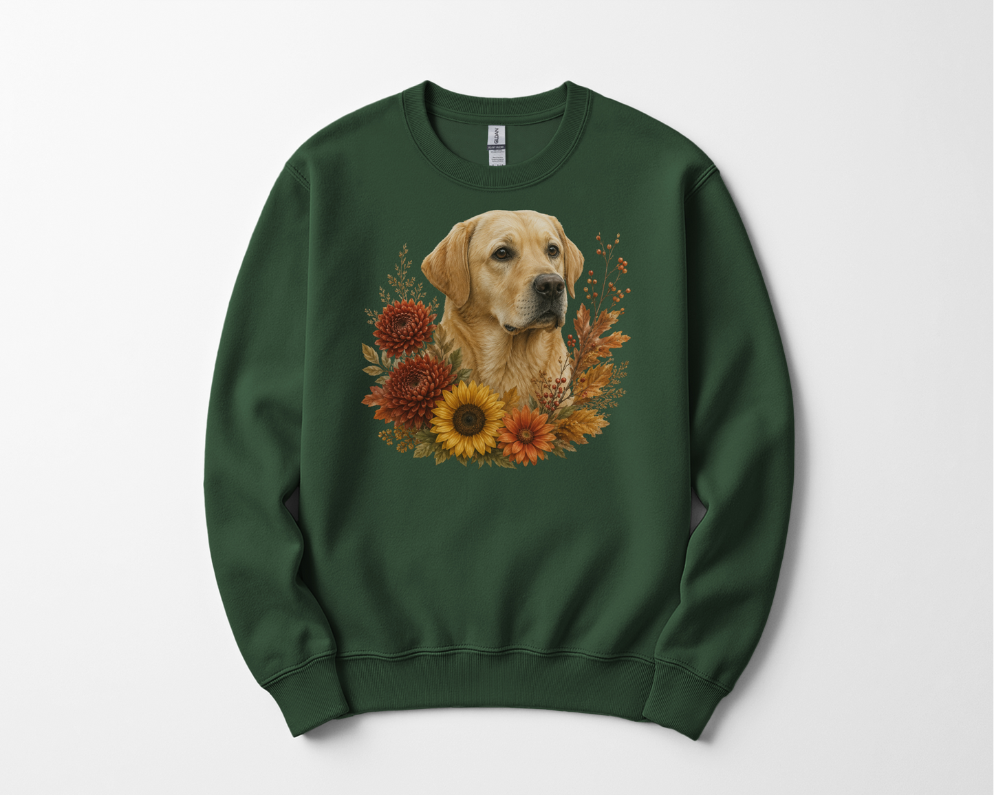 Yellow Labrador Autumn Floral Sweatshirt