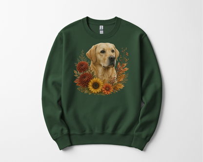Yellow Labrador Autumn Floral Sweatshirt