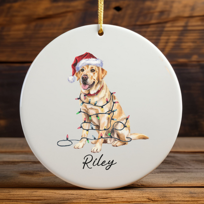 Yellow Labrador Retriever Ornament, Personalized Dog Christmas Keepsake