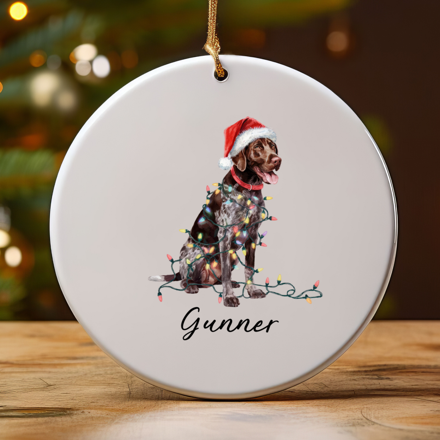 German Shorthaired Pointer Ornament, Personalized Christmas Gift