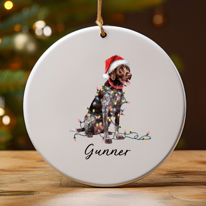 German Shorthaired Pointer Ornament, Personalized Christmas Gift