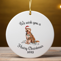 Load image into Gallery viewer, Christmas Goldendoodle Ornament, Christmas Lights Dog Keepsake
