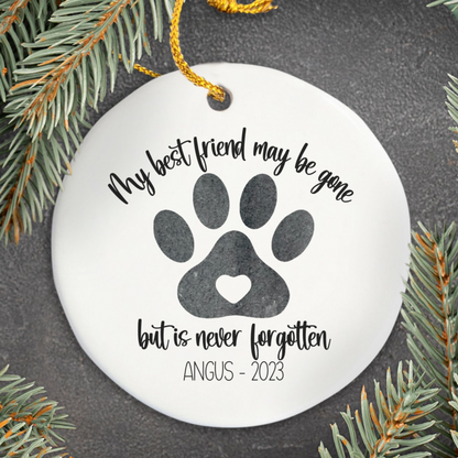 Personalized Pet Memorial Ornament, Dog Memorial Christmas Ornament, Rainbow Bridge Gift, Custom Pet Loss Keepsake