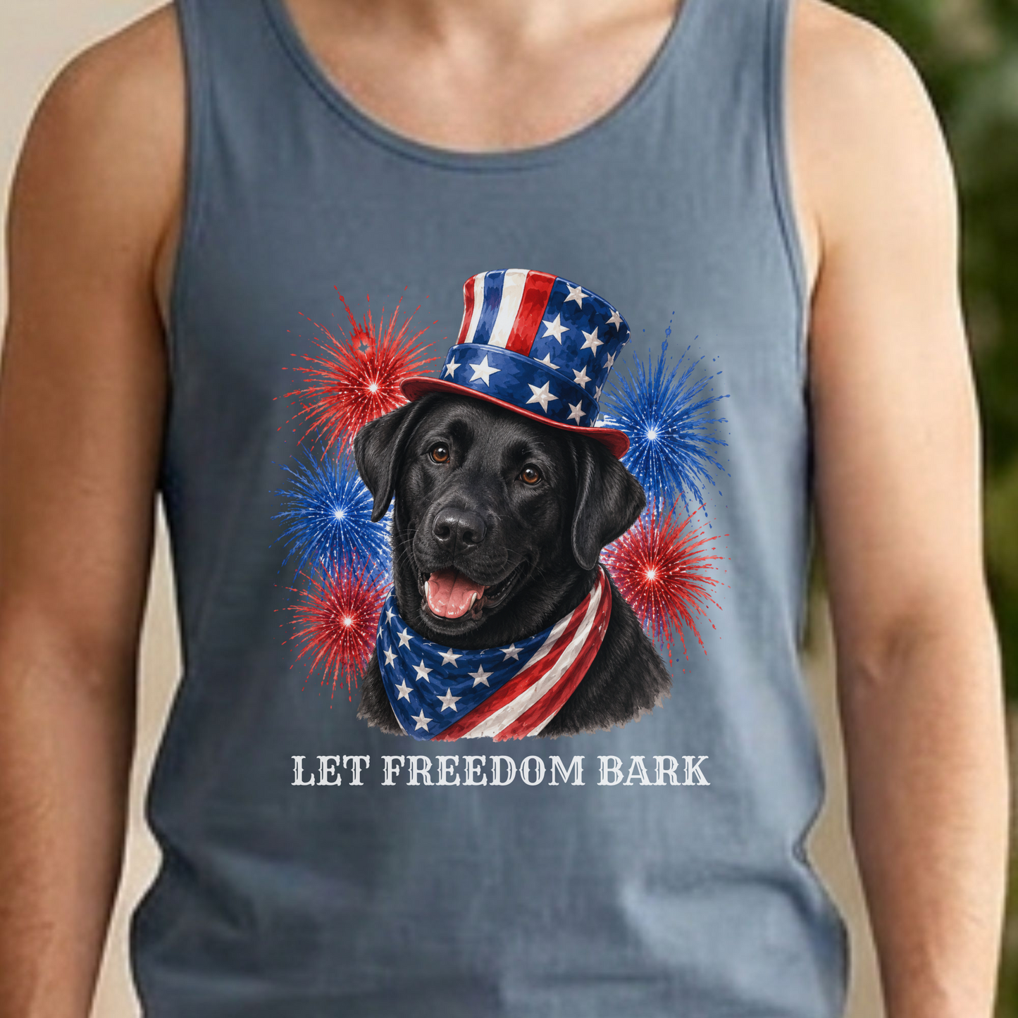 Patriotic Black Lab Tank Top