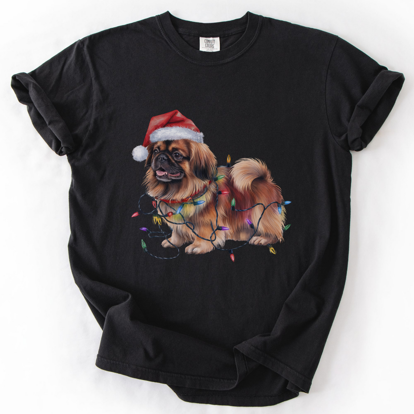 Christmas Pekingese Shirt, Christmas Lights Dog Tee, Christmas Dog, Pekingese Mom Tee, Gift for Dog Lover