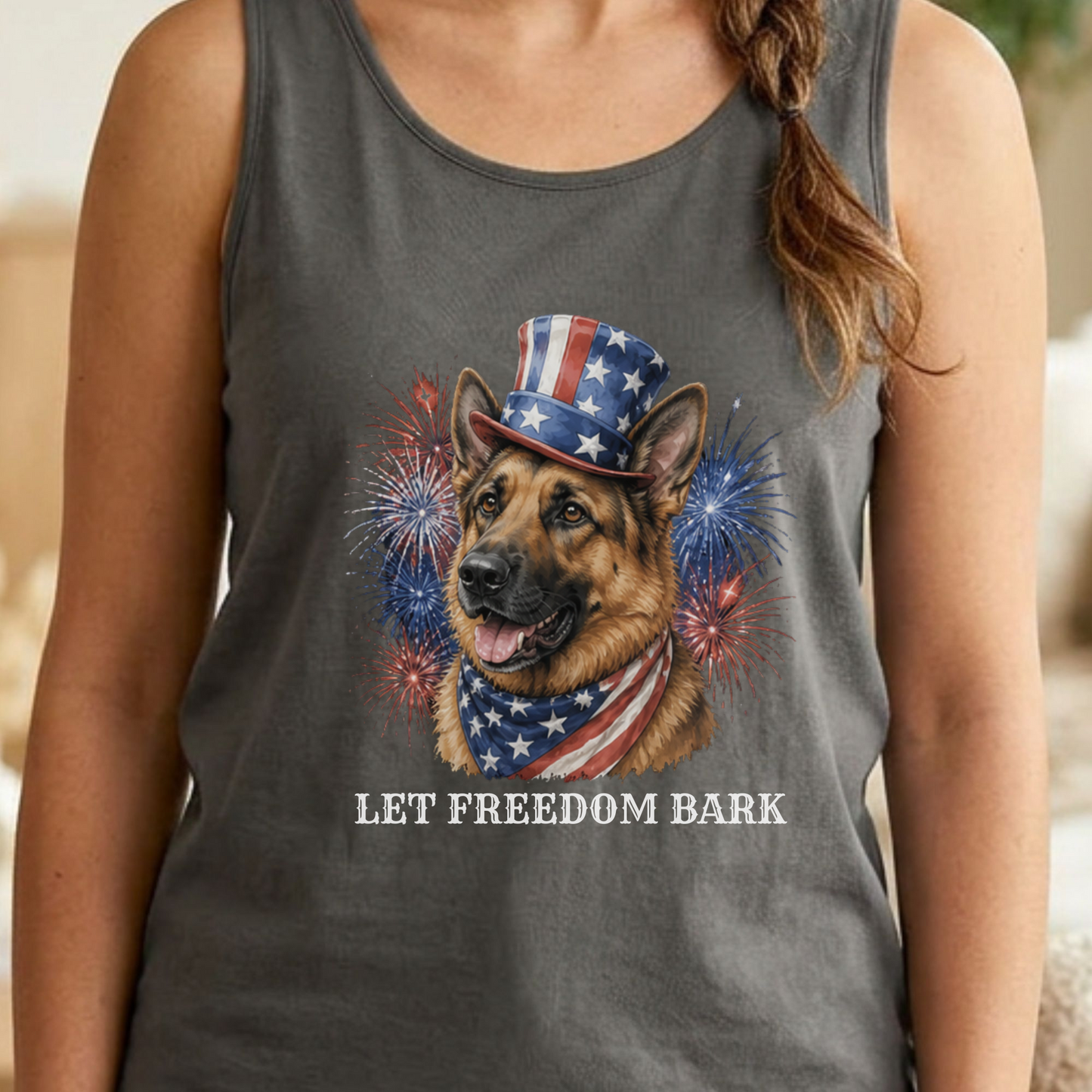 Patriotic German Shepherd Tank Top