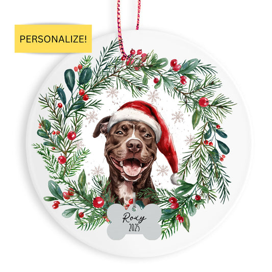 Personalized Pitbull Christmas Ornament