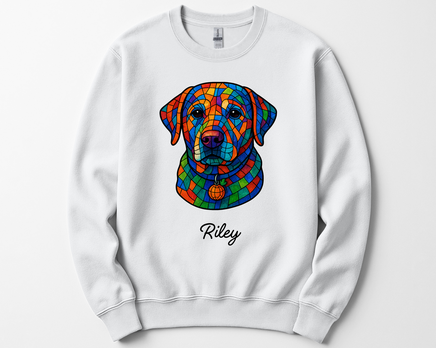 Personalized Geometric Tile Dog Head Shirt