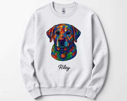 Personalized Geometric Tile Dog Head Shirt