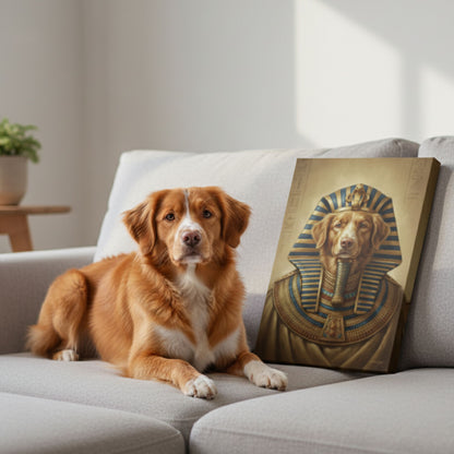 Personalized Dog Pharaoh Portrait, Custom Pet Canvas