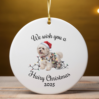 Load image into Gallery viewer, Bichon Frise Christmas Ornament, Personalized Ceramic Keepsake
