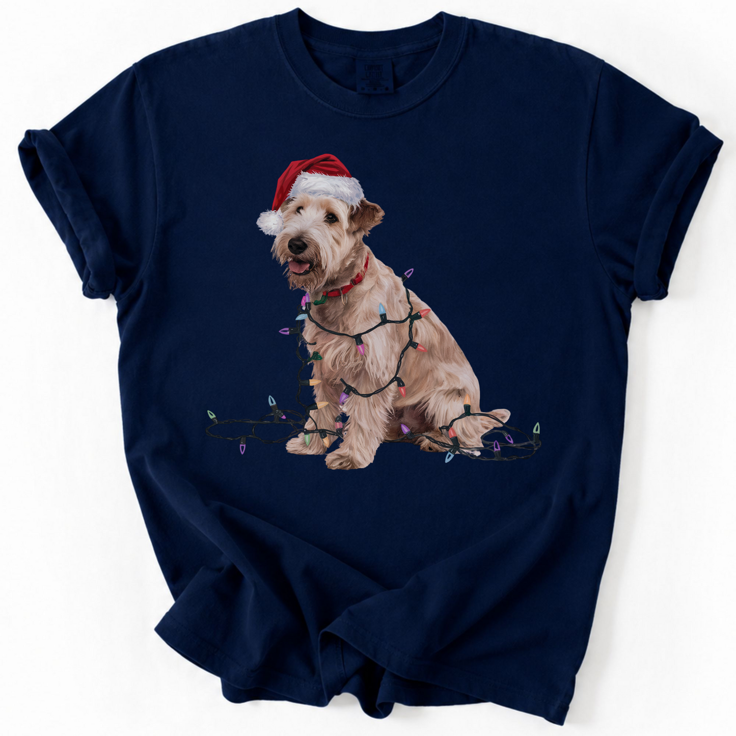 Christmas Soft Coated Wheaten Terrier Shirt, Christmas Lights Dog Tee, Christmas Dog, Terrier Mom Tee, Gift for Dog Lover, Terrier Tee