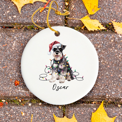 Personalized Schnauzer Ornament, Custom Dog Lover Gift