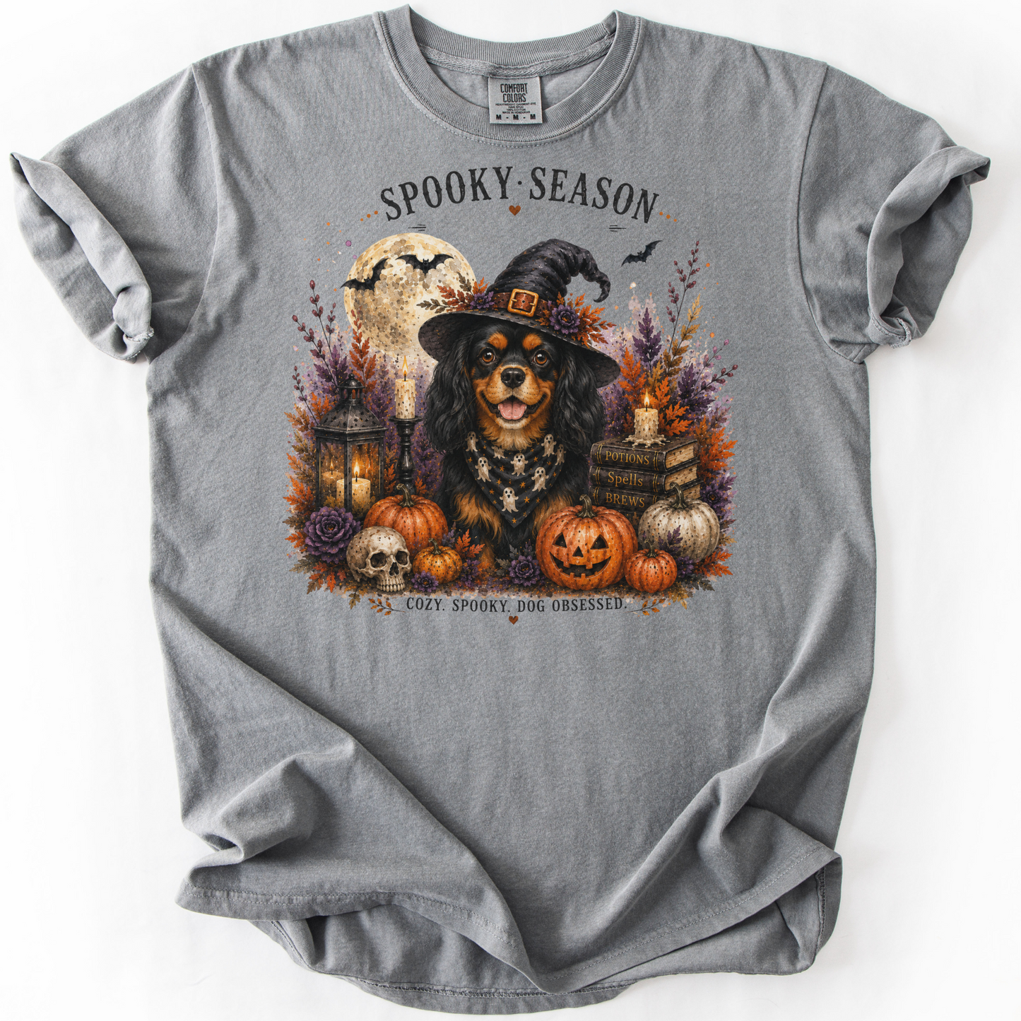 Black & Tan Cavalier Spooky Season Dog Mom Halloween Shirt