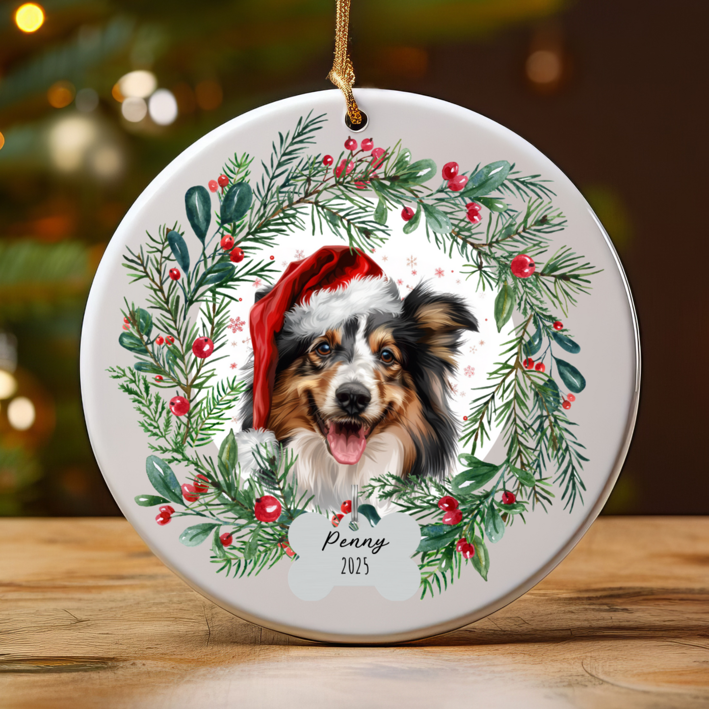 Personalized Sheltie Christmas Ornament