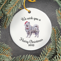Load image into Gallery viewer, Christmas Samoyed Ornament, Christmas Lights Dog Keepsake
