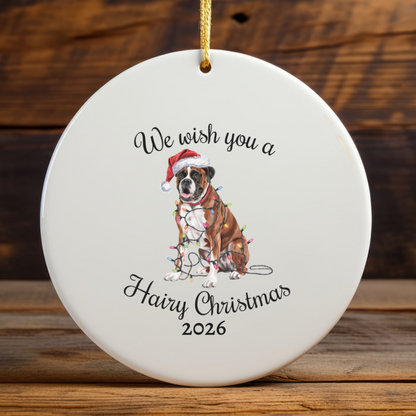 Christmas Boxer Ornament, Boxer Mom, Christmas Lights Dog Keepsake, Christmas Dog, Gift For Dog Lover, Boxer