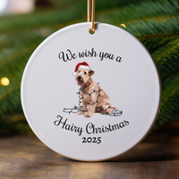 Load image into Gallery viewer, Christmas Soft Coated Wheaten Terrier Ornament, Christmas Lights Dog Keepsake
