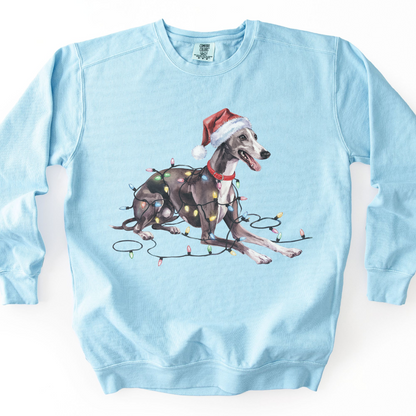 Greyhound Christmas Lights Sweatshirt