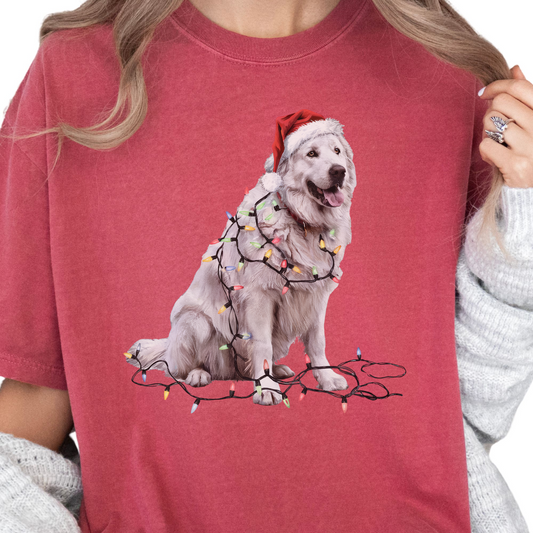 Christmas Great Pyrenees Shirt, Christmas Lights Dog Tee, Christmas Dog Tee, Great Pyrenees Mom Tshirt, Gift for Dog Lover, Great Pyrenees