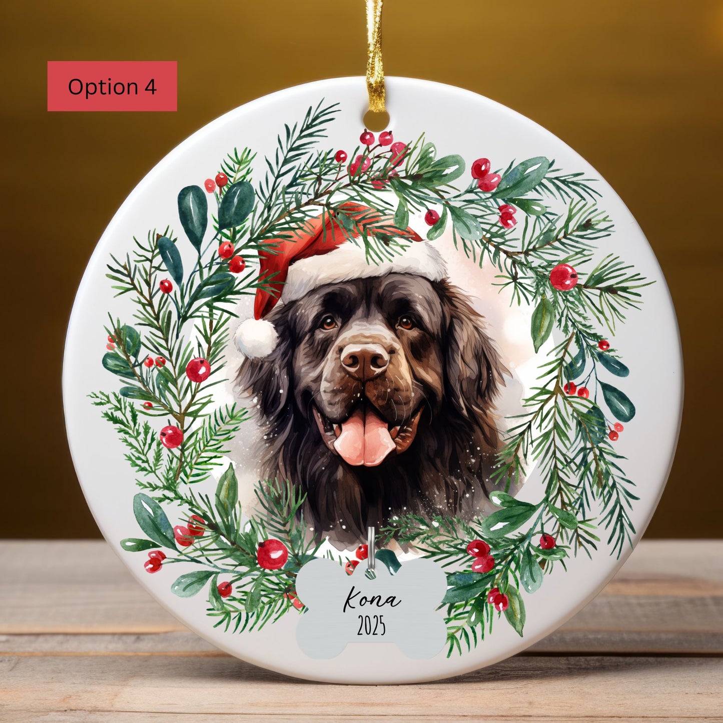 Personalized Newfoundland Christmas Ornament