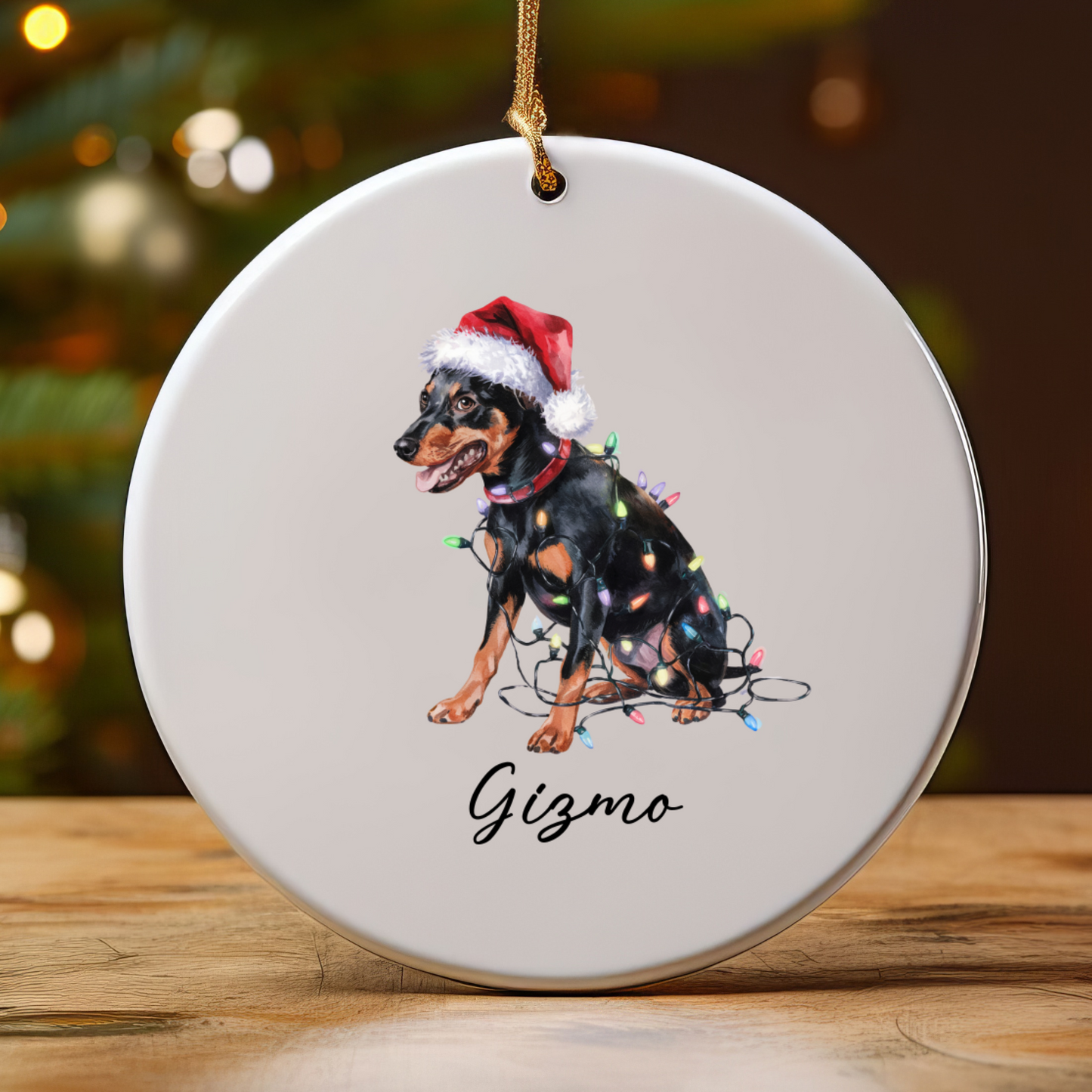 Miniature Pinscher Ornament, Personalized Dog Keepsake
