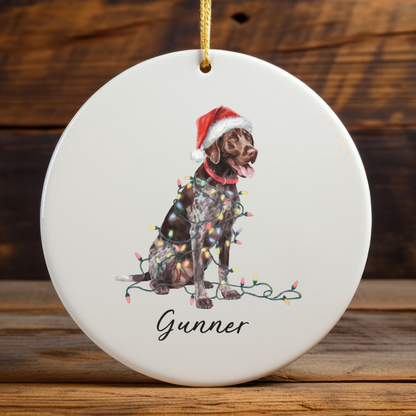 German Shorthaired Pointer Ornament, Personalized Christmas Gift
