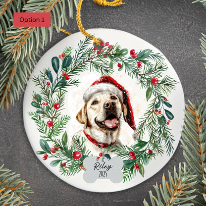 Personalized Yellow Lab Christmas Ornament