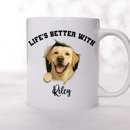 Personalized Yellow Lab Life’s Better With My Dog Mug