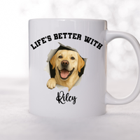 Load image into Gallery viewer, Personalized Yellow Lab Life’s Better With My Dog Mug
