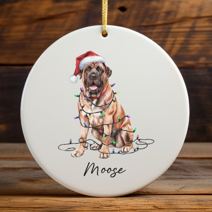 Mastiff Christmas Ornament, Personalized Dog Keepsake